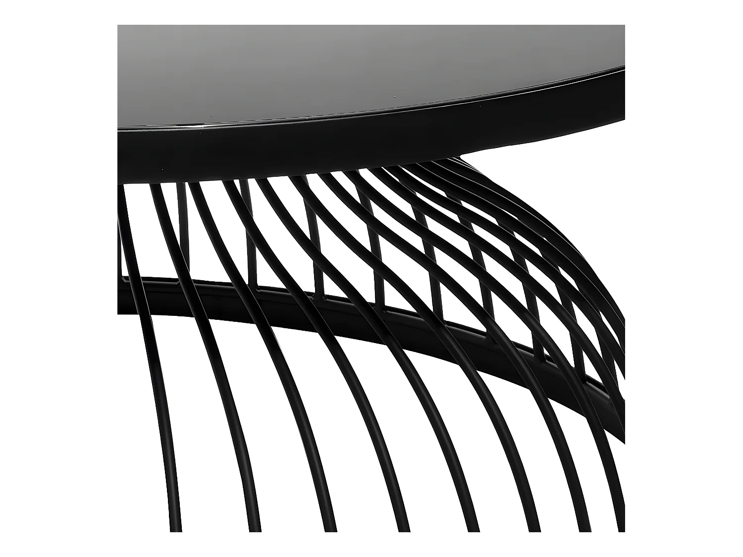 Table Basse Ronde Design "Kushi" 90cm Noir