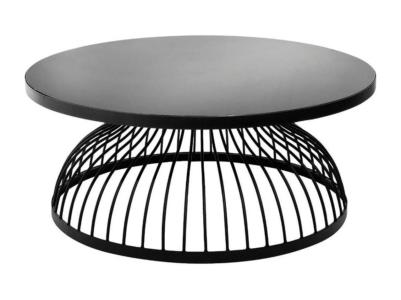 Table Basse Ronde Design "Kushi" 90cm Noir
