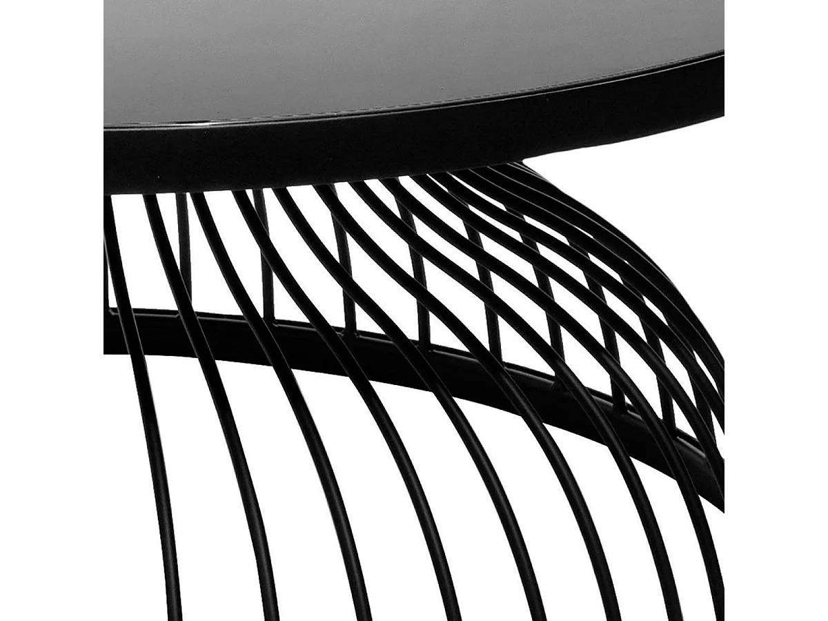 Table Basse Ronde Design "Kushi" 90cm Noir