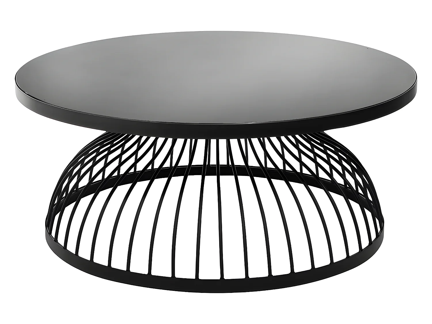 Table Basse Ronde Design "Kushi" 90cm Noir