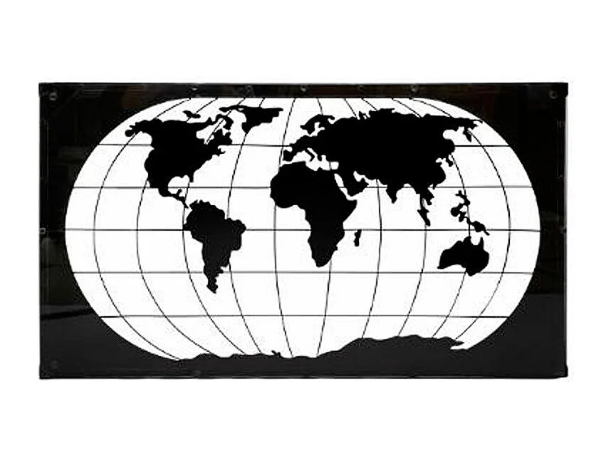 Table Basse en Métal & Verre "Map" 110cm Noir