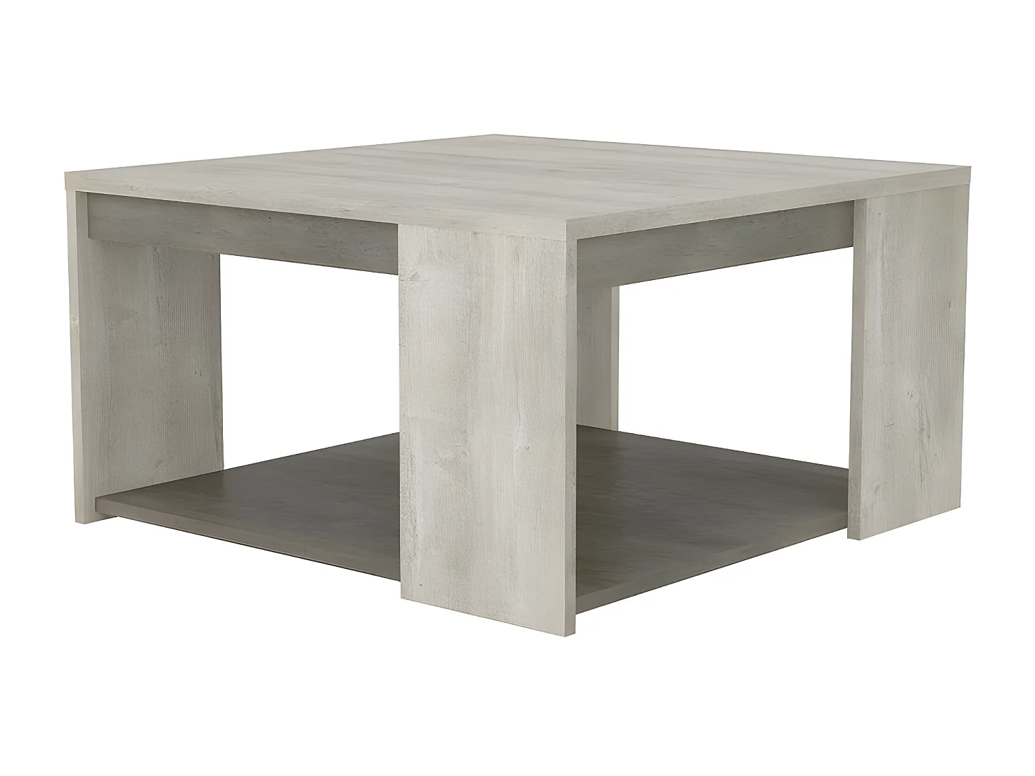 Table basse 80x80cm Cannes chêne champagne/béton clair