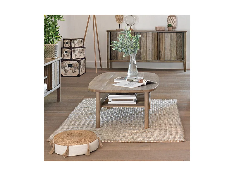 Table Basse 1 Niveau Bois "Banila" 120cm Naturel