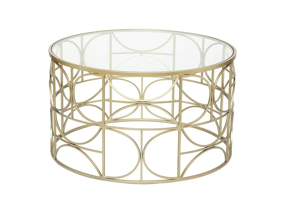 Table Basse Ronde Design "Suite" 71cm Or