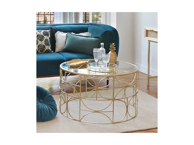 Table Basse Ronde Design "Suite" 71cm Or