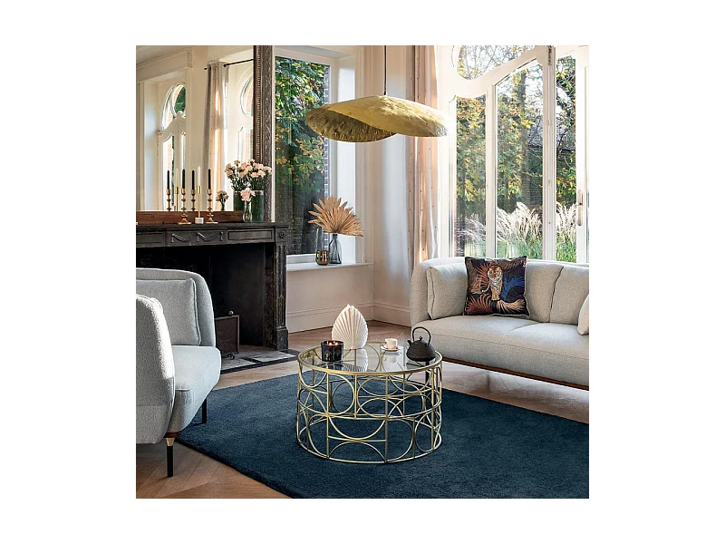 Table Basse Ronde Design "Suite" 71cm Or