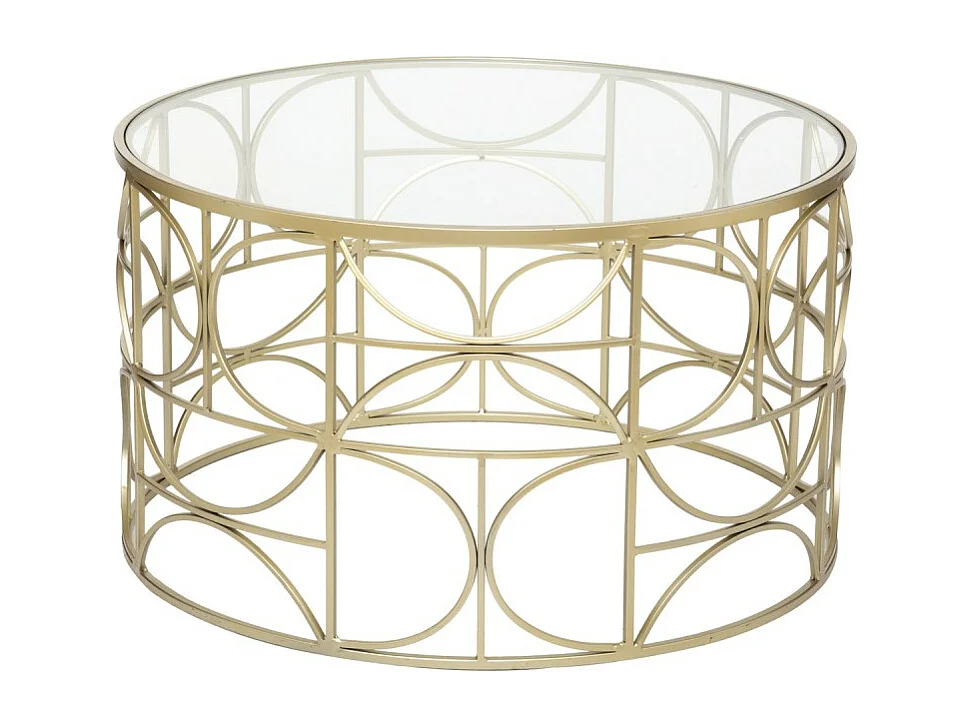 Table Basse Ronde Design "Suite" 71cm Or