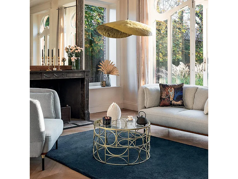 Table Basse Ronde Design "Suite" 71cm Or