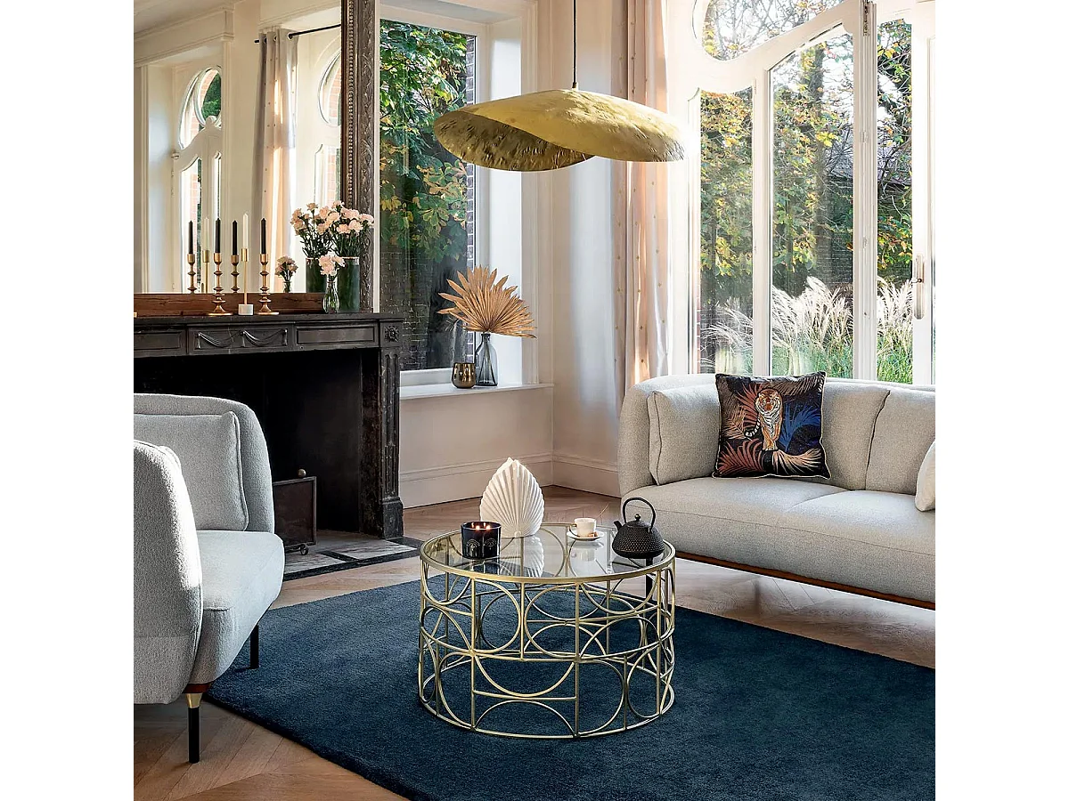 Table Basse Ronde Design "Suite" 71cm Or