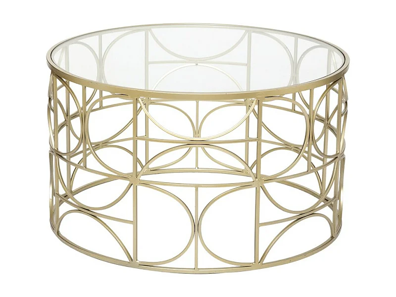 Table Basse Ronde Design "Suite" 71cm Or