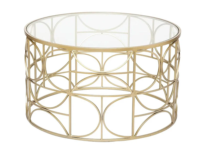 Table Basse Ronde Design "Suite" 71cm Or