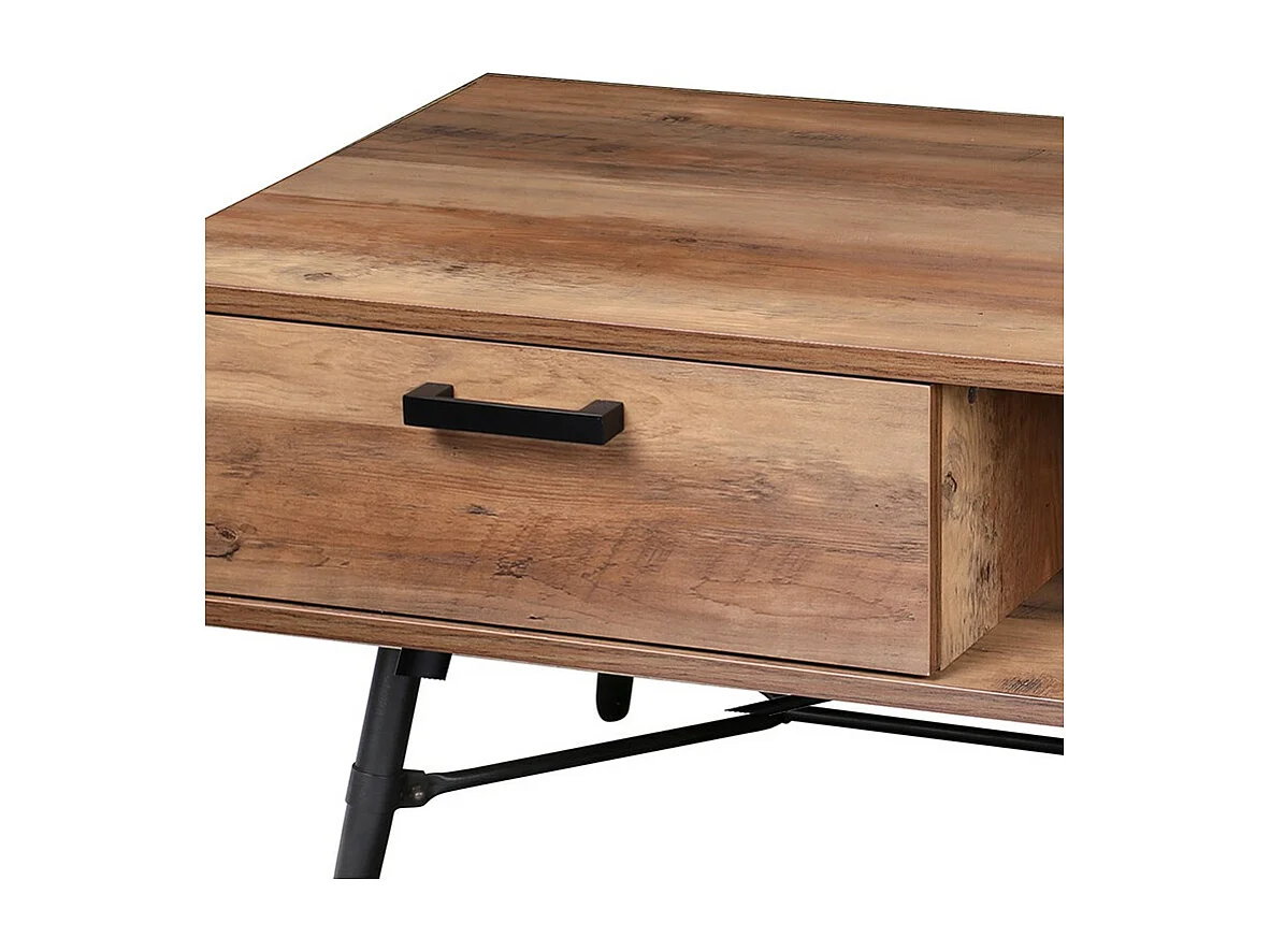 Table basse 1 tiroir pieds métal Hampton