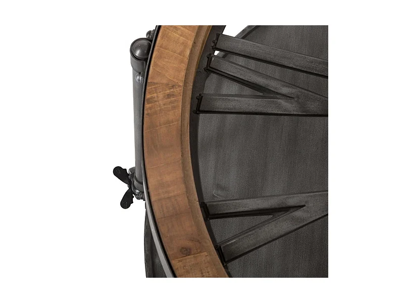 Table Basse Ronde en Métal "Chrono" 89cm Noir