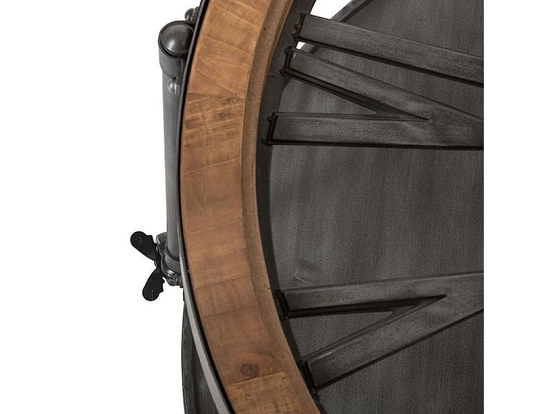 Table Basse Ronde en Métal "Chrono" 89cm Noir