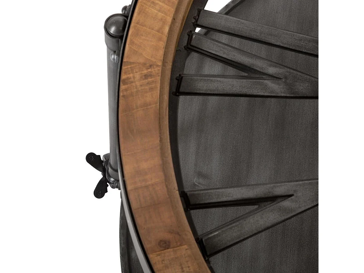 Table Basse Ronde en Métal "Chrono" 89cm Noir