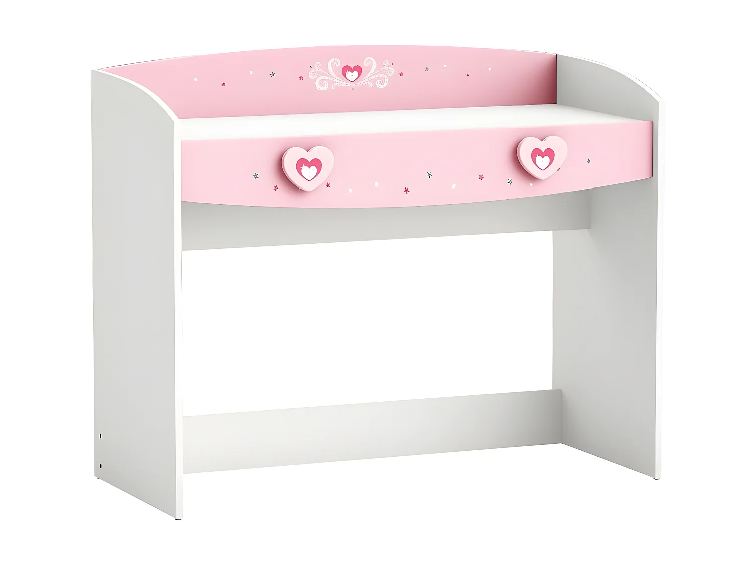 Bureau 1 tiroir Anastasia rose et blanc