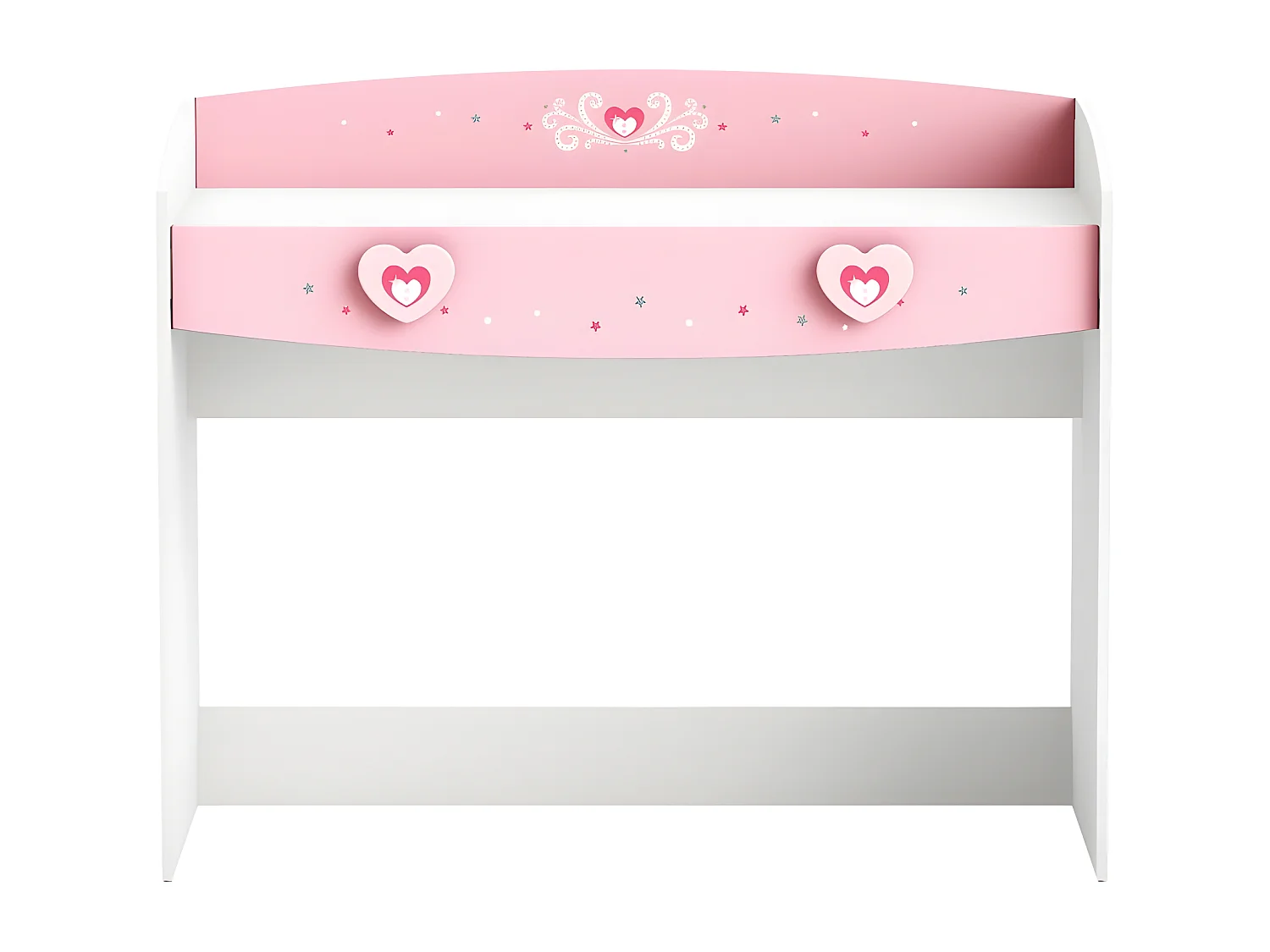 Bureau 1 tiroir Anastasia rose et blanc