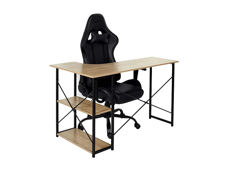 Bureau D Angle Job Noir Noir, Marron