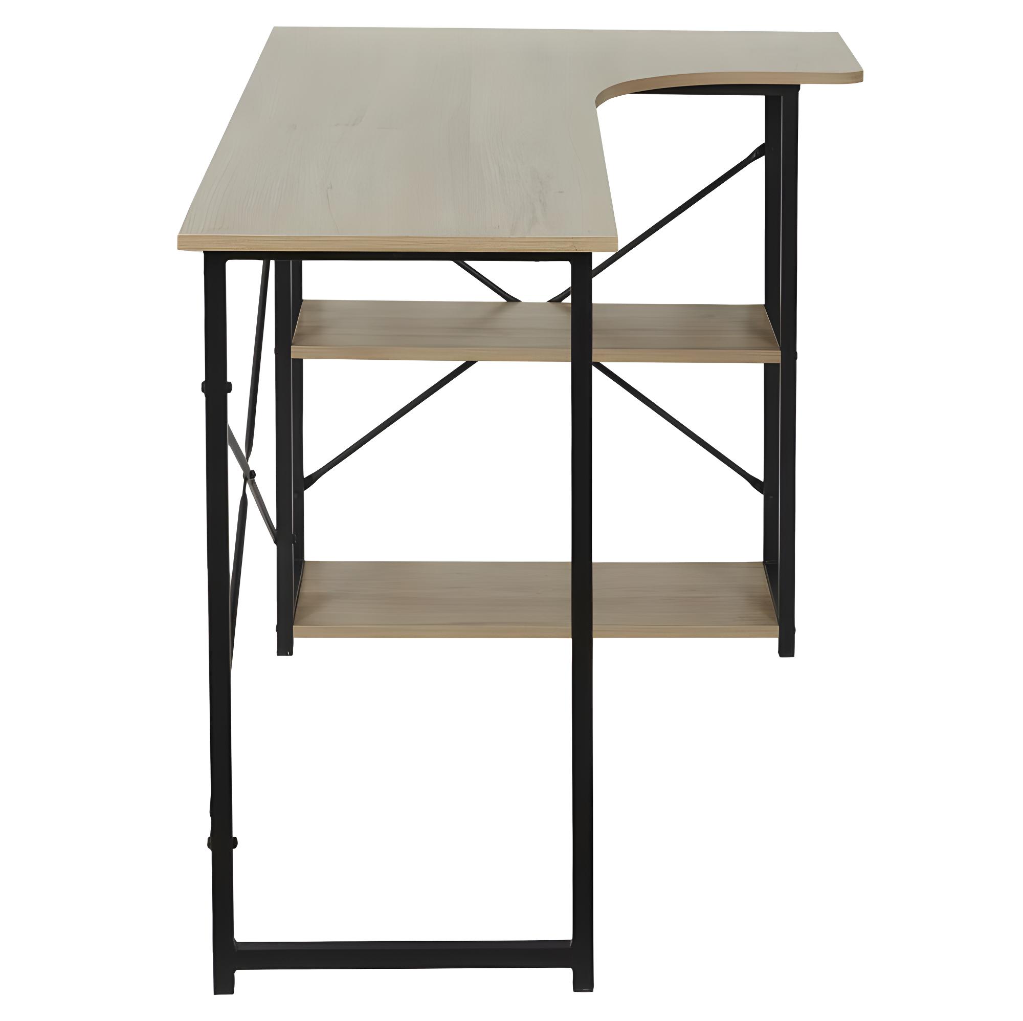 Bureau 1 tiroir, 1 niche en bois et métal L120cm - RINTO