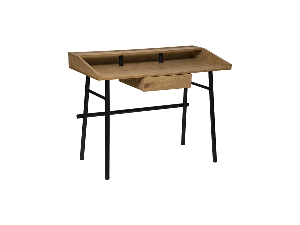Bureau 1 Tiroir "Josan" 110cm Beige & Noir