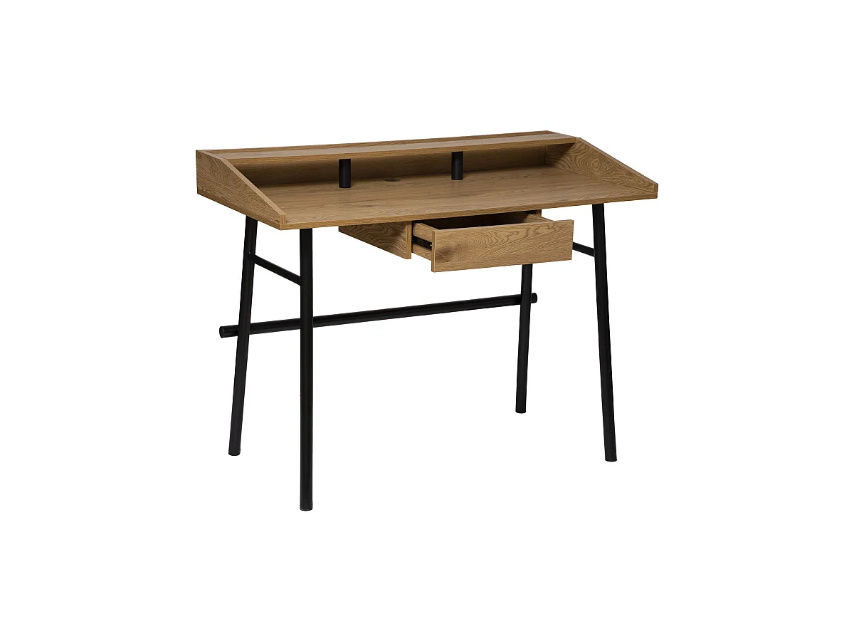 Bureau 1 Tiroir "Josan" 110cm Beige & Noir