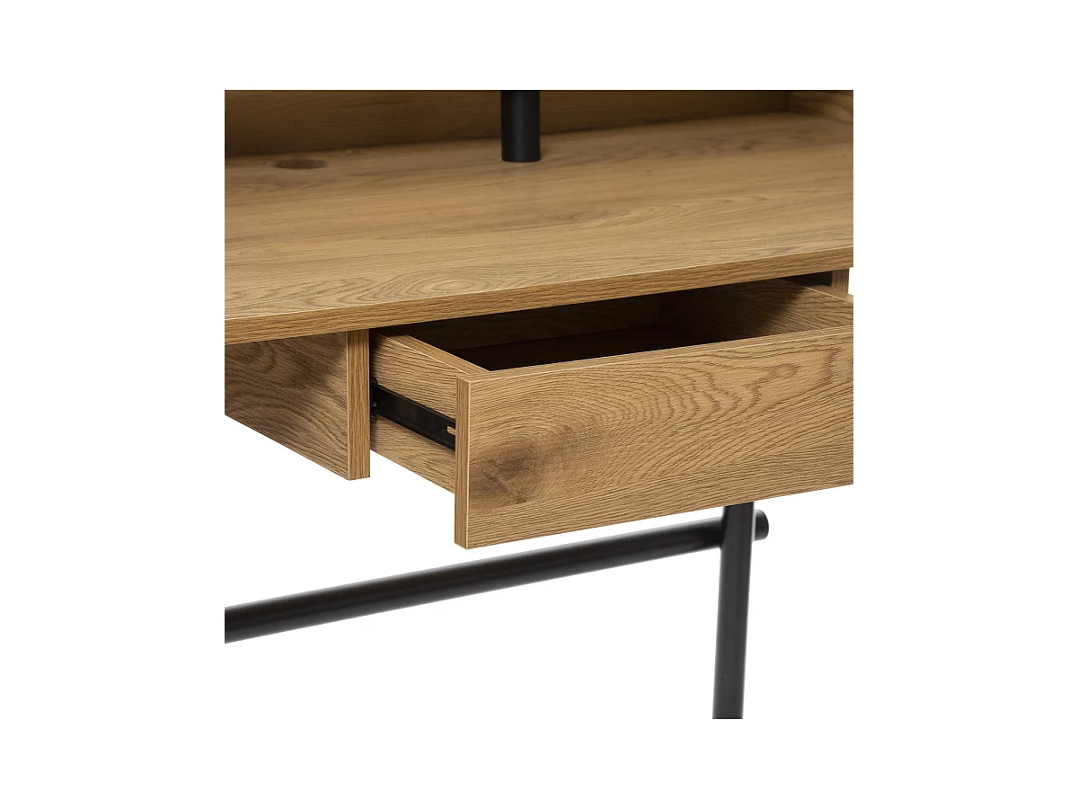 Bureau 1 Tiroir "Josan" 110cm Beige & Noir