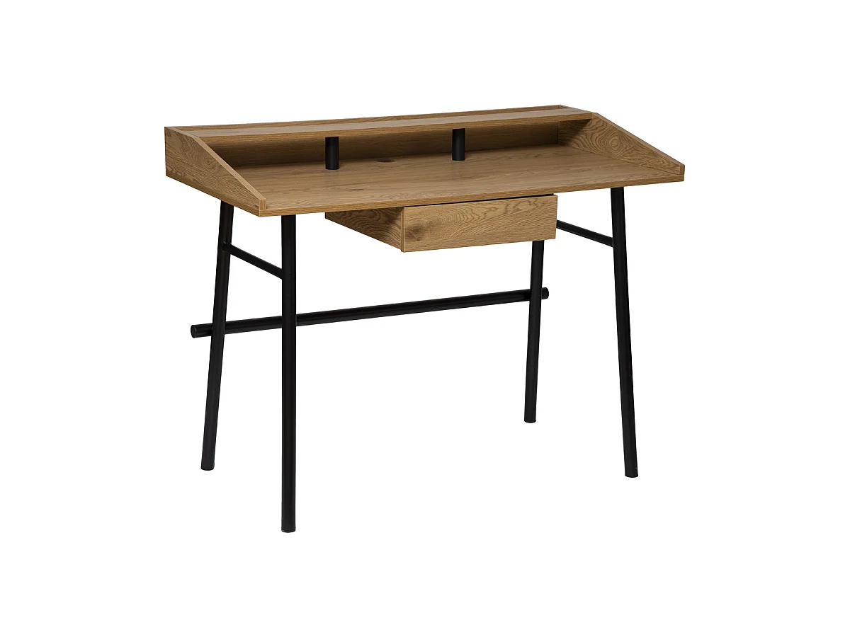 Bureau 1 Tiroir "Josan" 110cm Beige & Noir