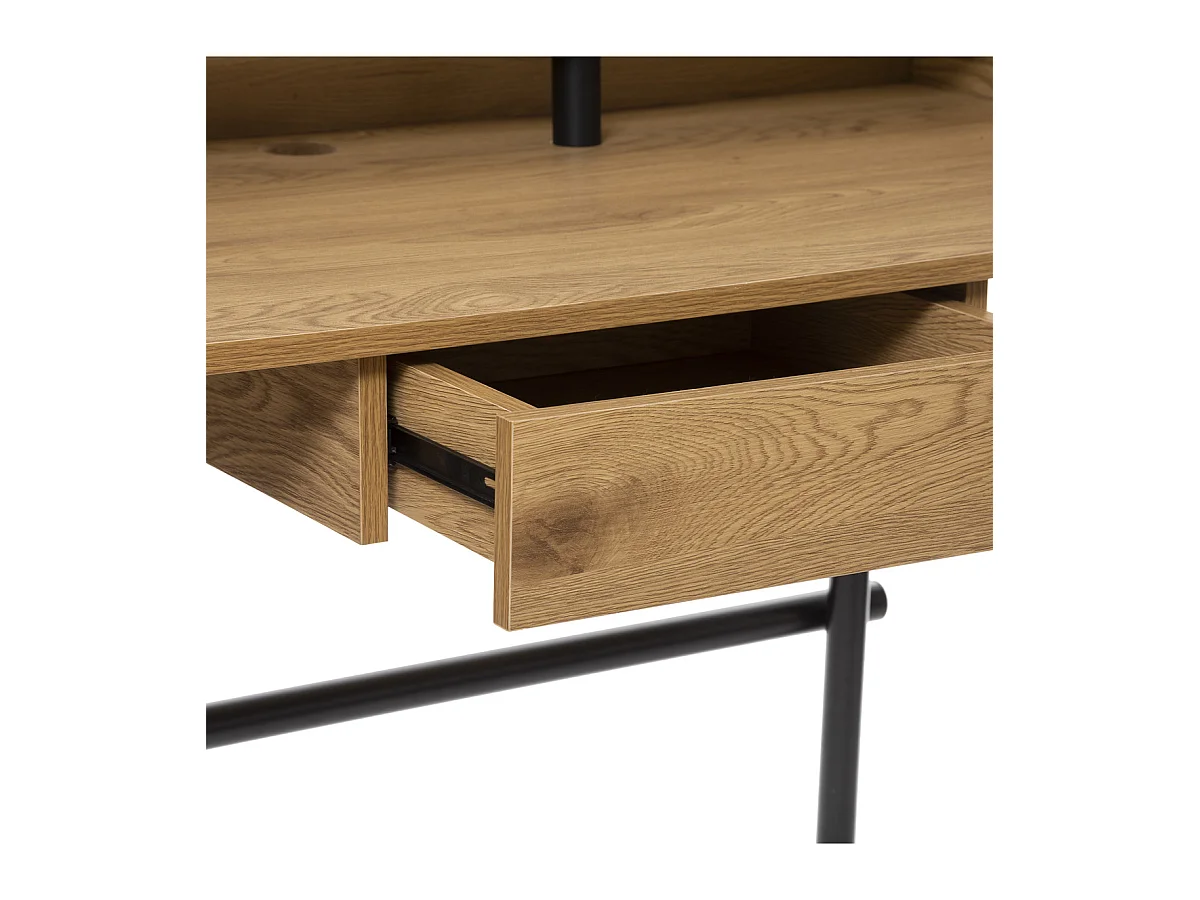 Bureau 1 Tiroir "Josan" 110cm Beige & Noir