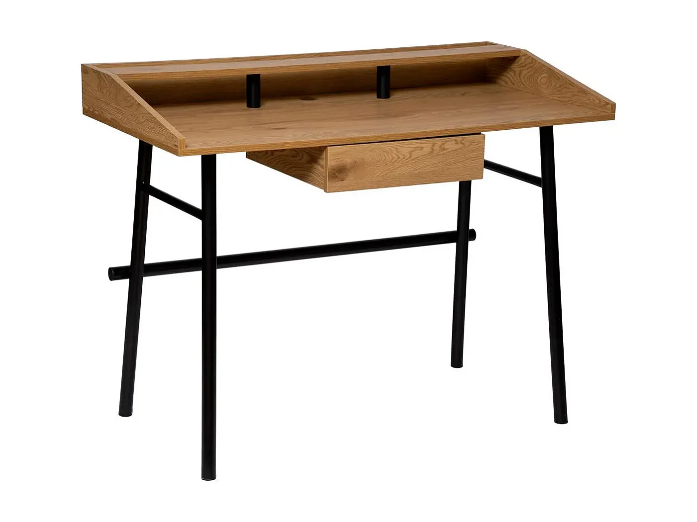 Mesa Escritorio Ind. Josan Cajón Roble y Negro 110 cm