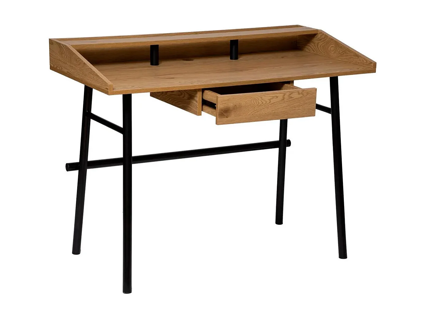 Mesa Escritorio Ind. Josan Cajón Roble y Negro 110 cm