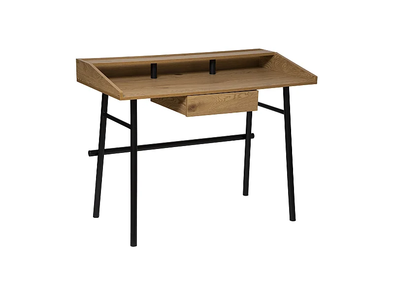Bureau 1 Tiroir "Josan" 110cm Beige & Noir