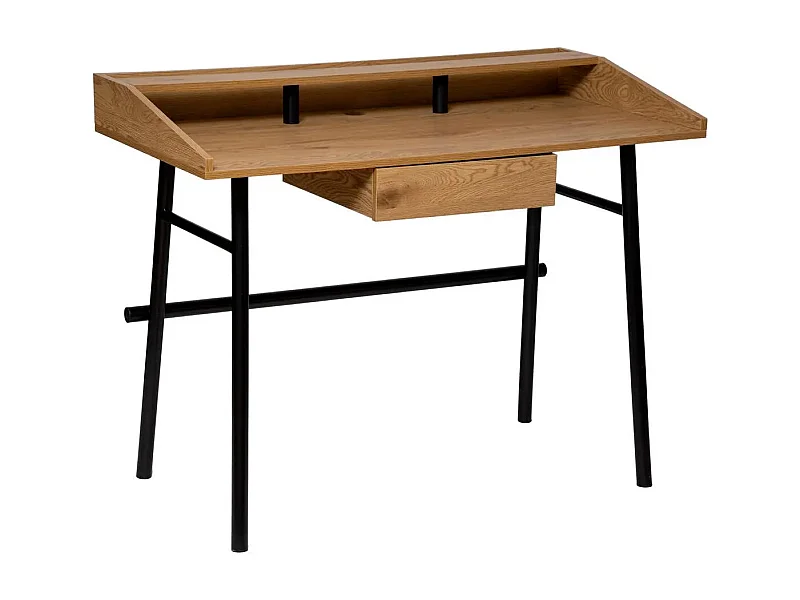 Bureau 1 Tiroir "Josan" 110cm Beige & Noir