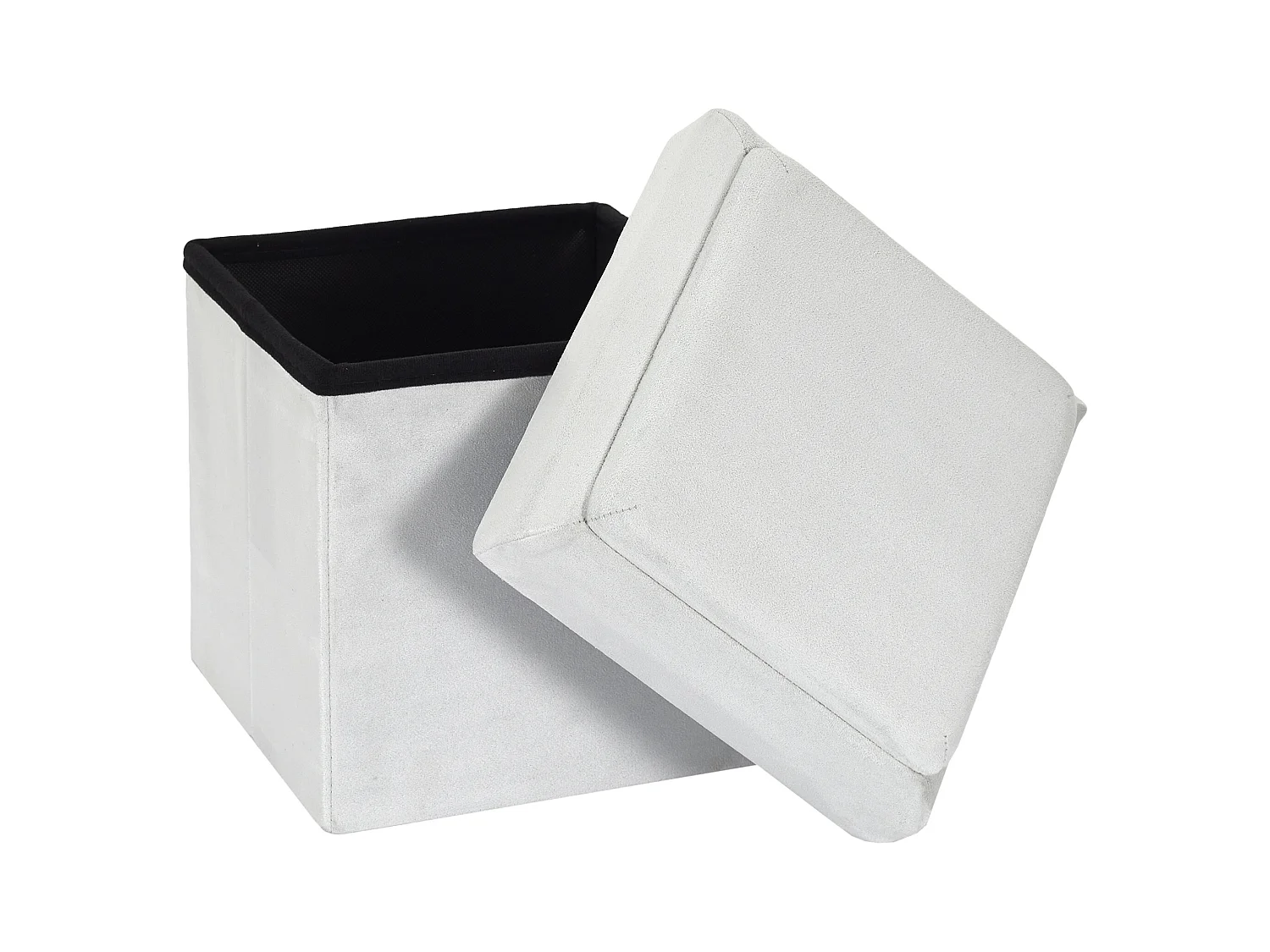 Coffre Pouf Pliable Compatible Brique Gris Gris