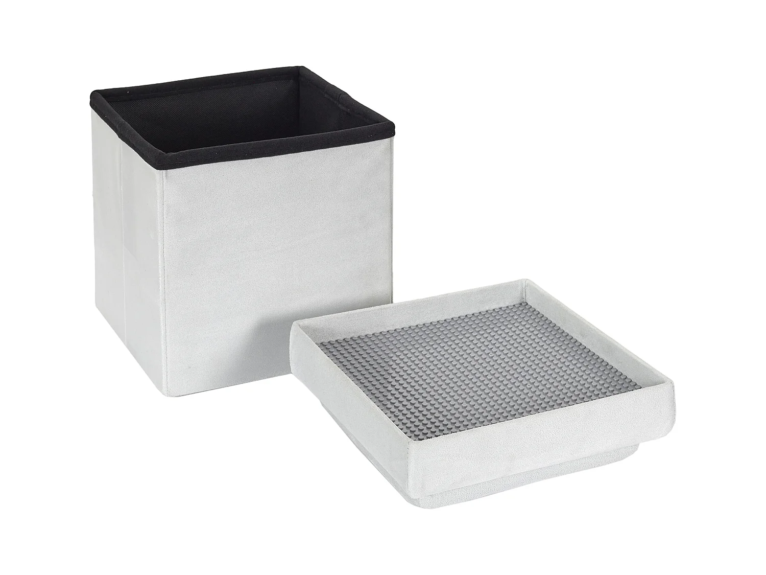 Coffre Pouf Pliable Compatible Brique Gris Gris