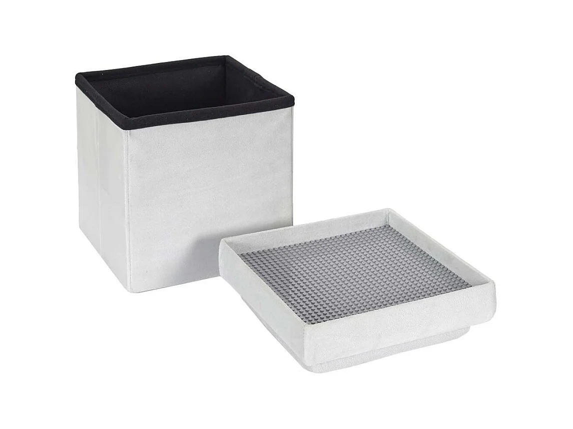 Coffre Pouf Pliable Compatible Brique Gris Gris