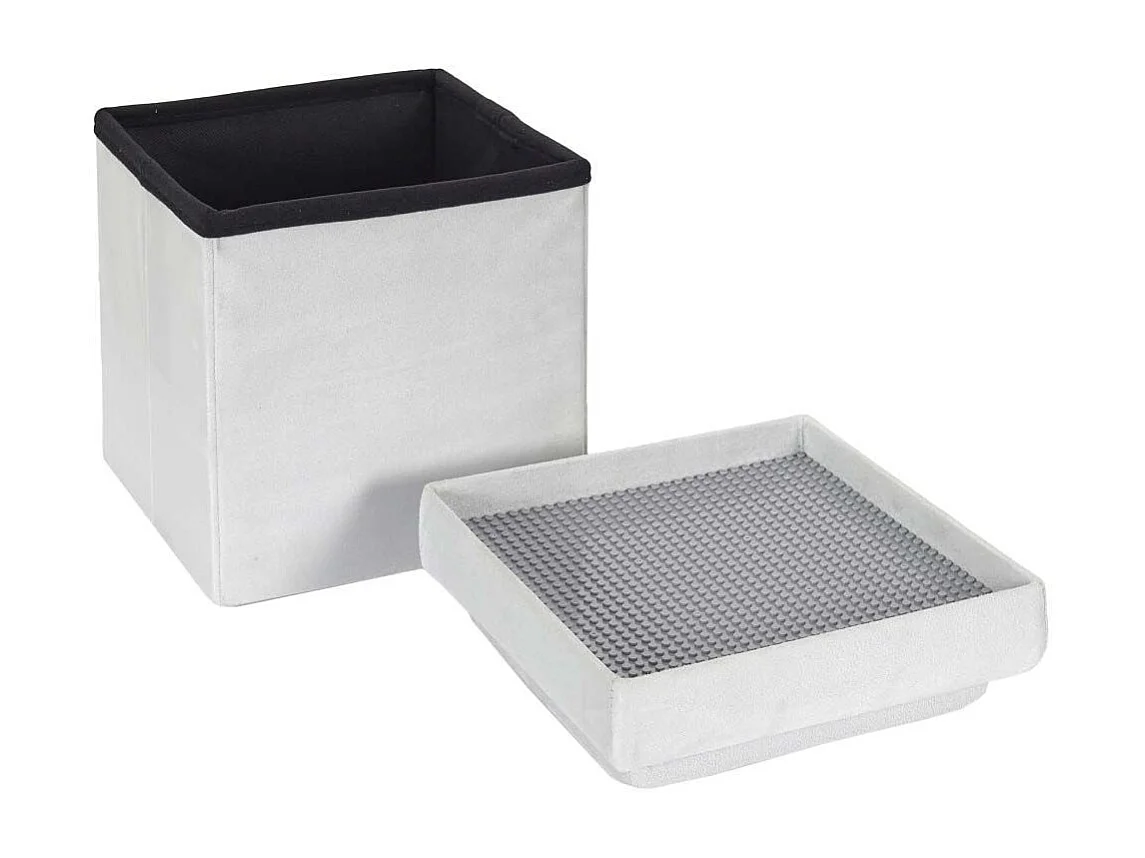 Coffre Pouf Pliable Compatible Brique Gris Gris