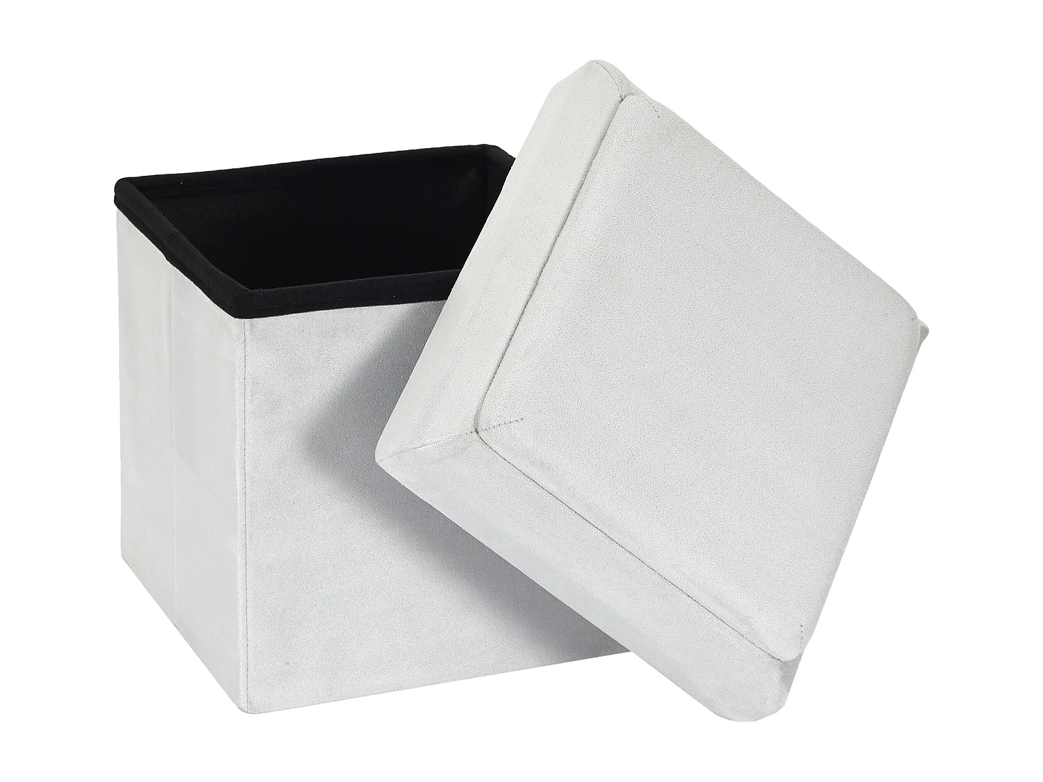 Coffre Pouf Pliable Compatible Brique Gris Gris