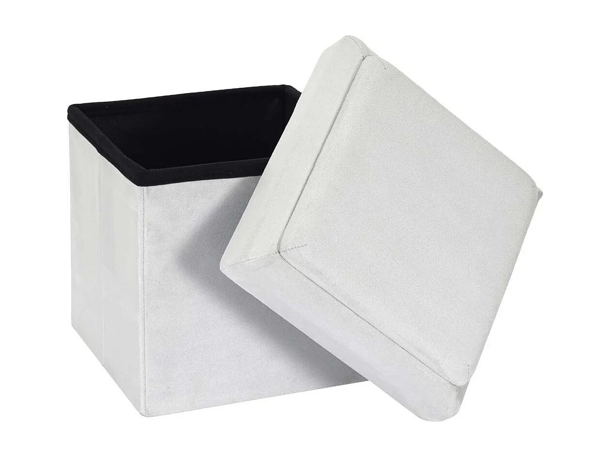 Coffre Pouf Pliable Compatible Brique Gris Gris