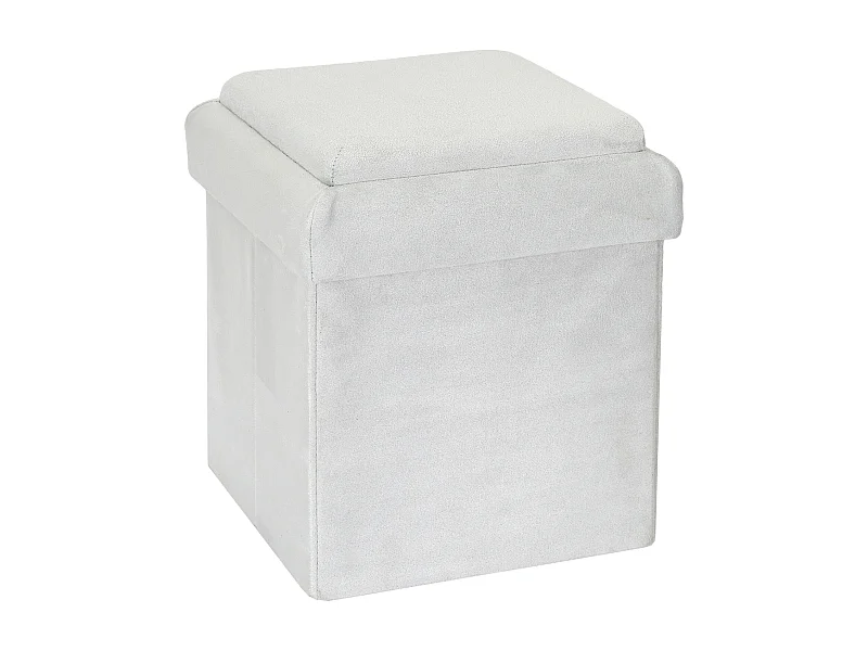 Coffre Pouf Pliable Compatible Brique Gris Gris