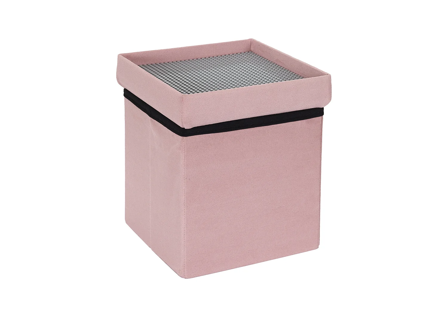 Coffre Pouf Pliable Compatible Brique Rose Rose