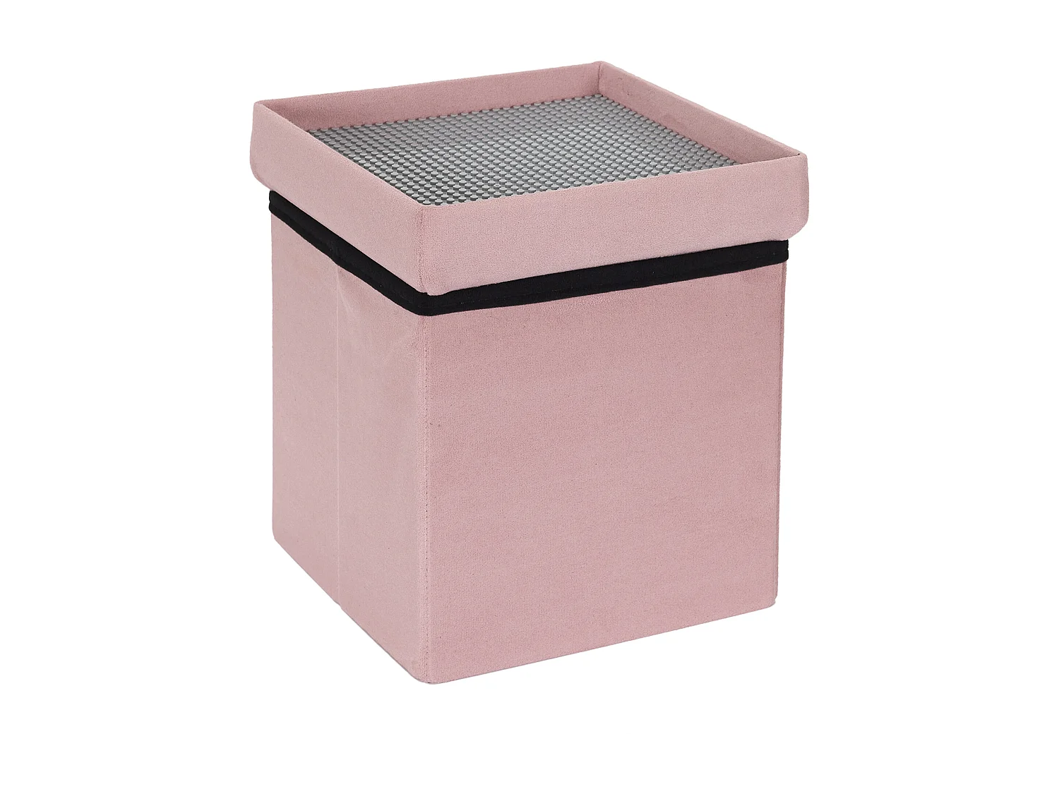 Coffre Pouf Pliable Compatible Brique Rose - Lot De Out Rose