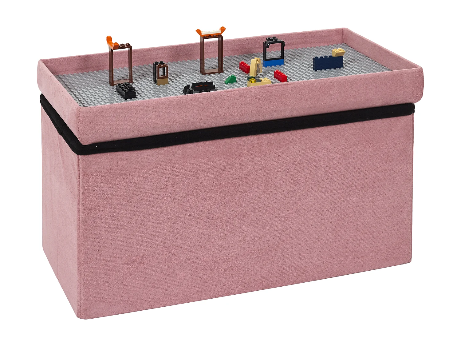 Coffre Banc Pliable Compatible Brique Rose