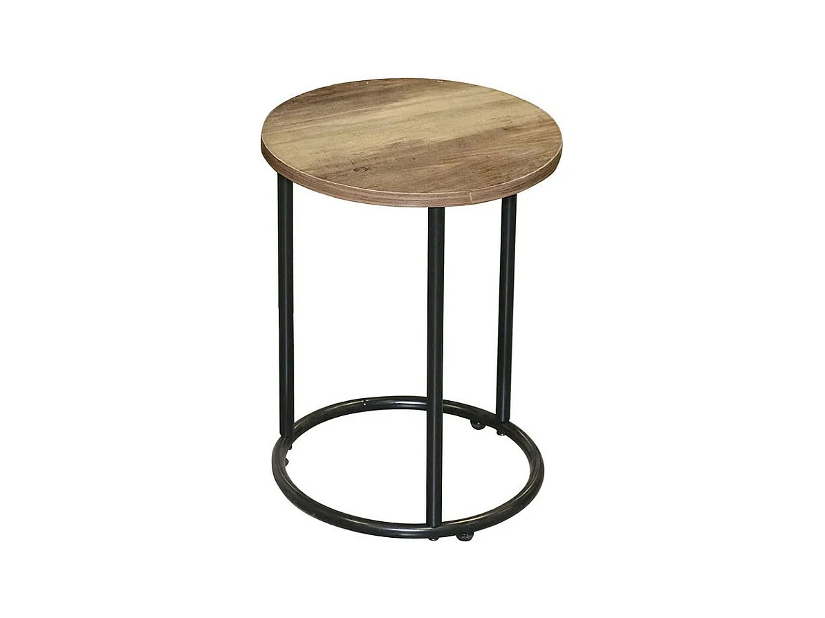 Set de 2 tables d'appoint rondes Joya - Naturel