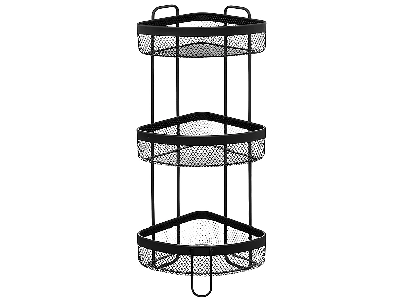 Étagère d'Angle 3 Niveaux "Mayaj" 70cm Noir