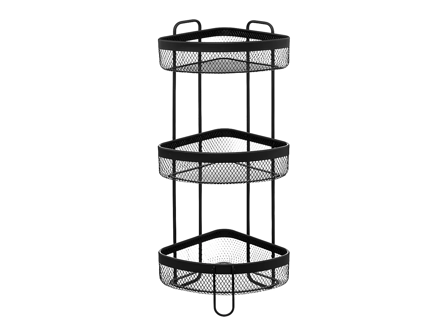 Étagère d'Angle 3 Niveaux "Mayaj" 70cm Noir