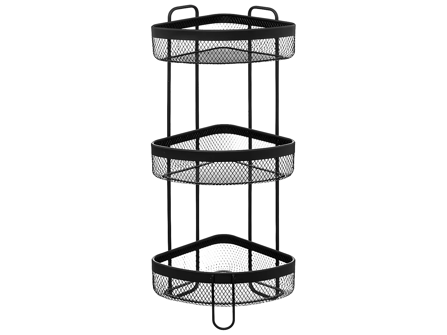 Étagère d'Angle 3 Niveaux "Mayaj" 70cm Noir