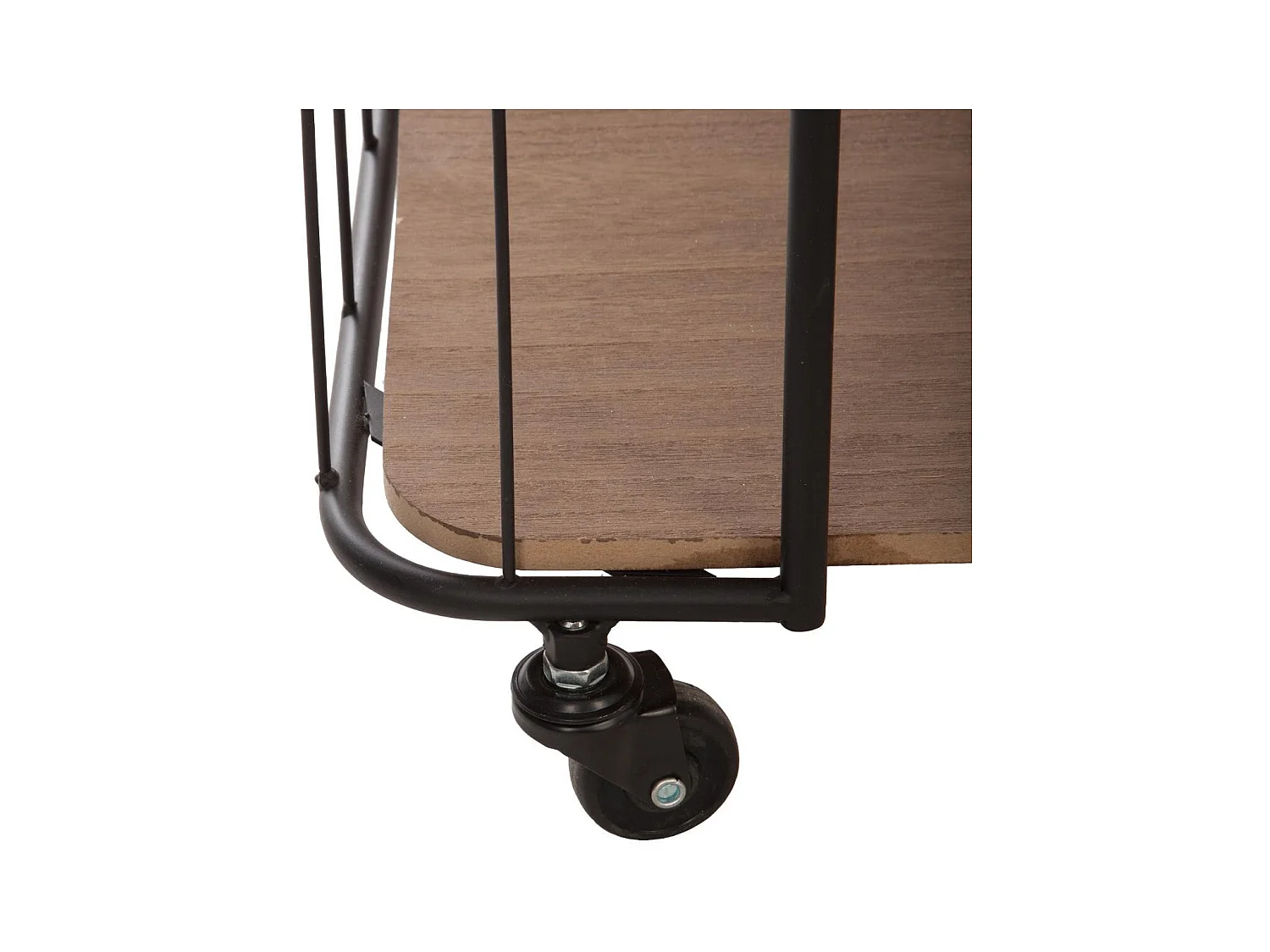 Étagère de rangement 4 niveaux en métal et bois H 97.5 cm