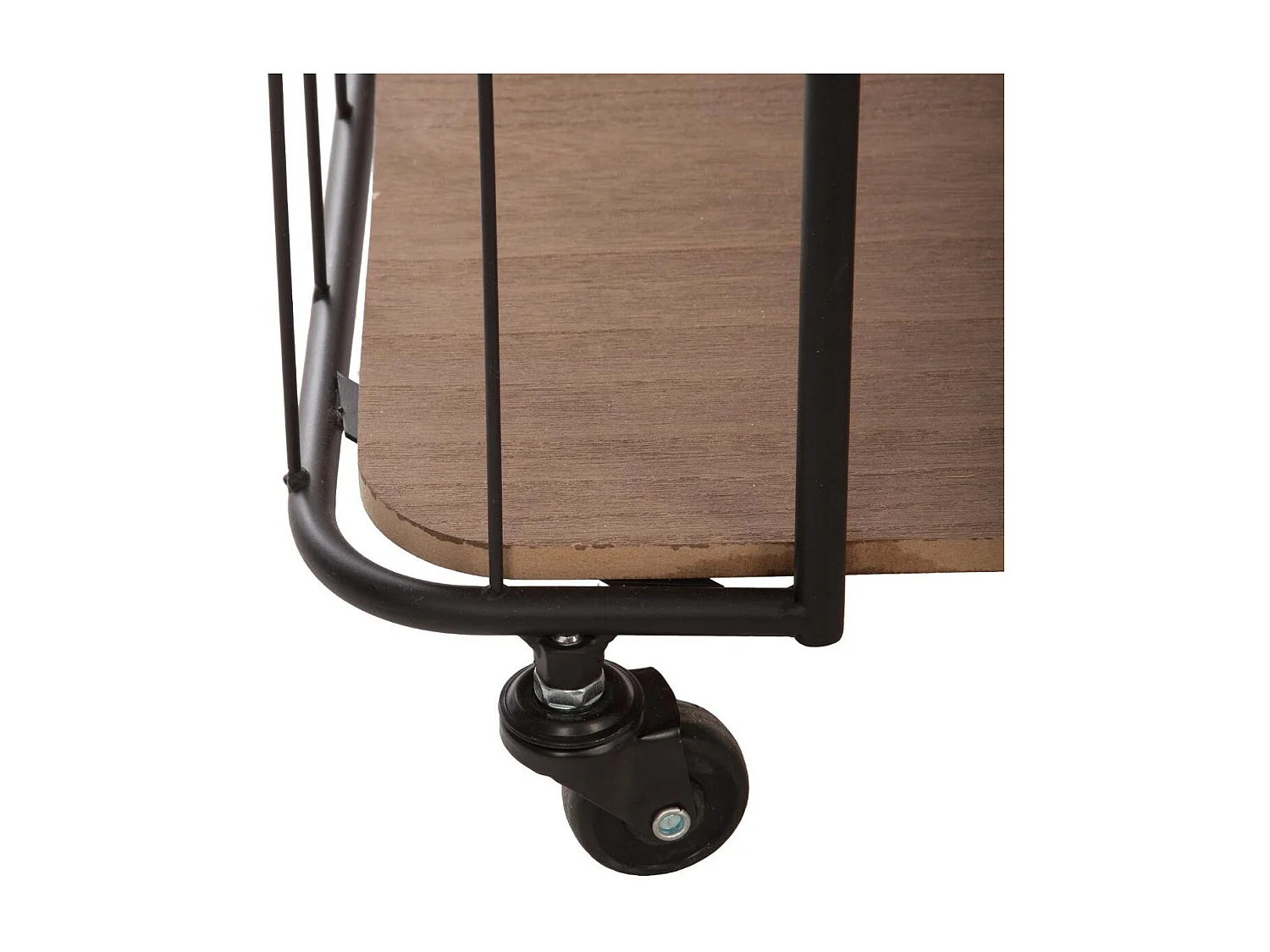 Étagère de rangement 4 niveaux en métal et bois H 97.5 cm