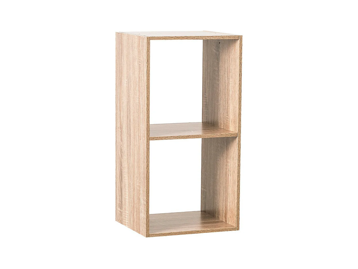 Meuble Étagère 2 cases de rangement effet chêne naturel H 67.5 cm - à poser ou mural