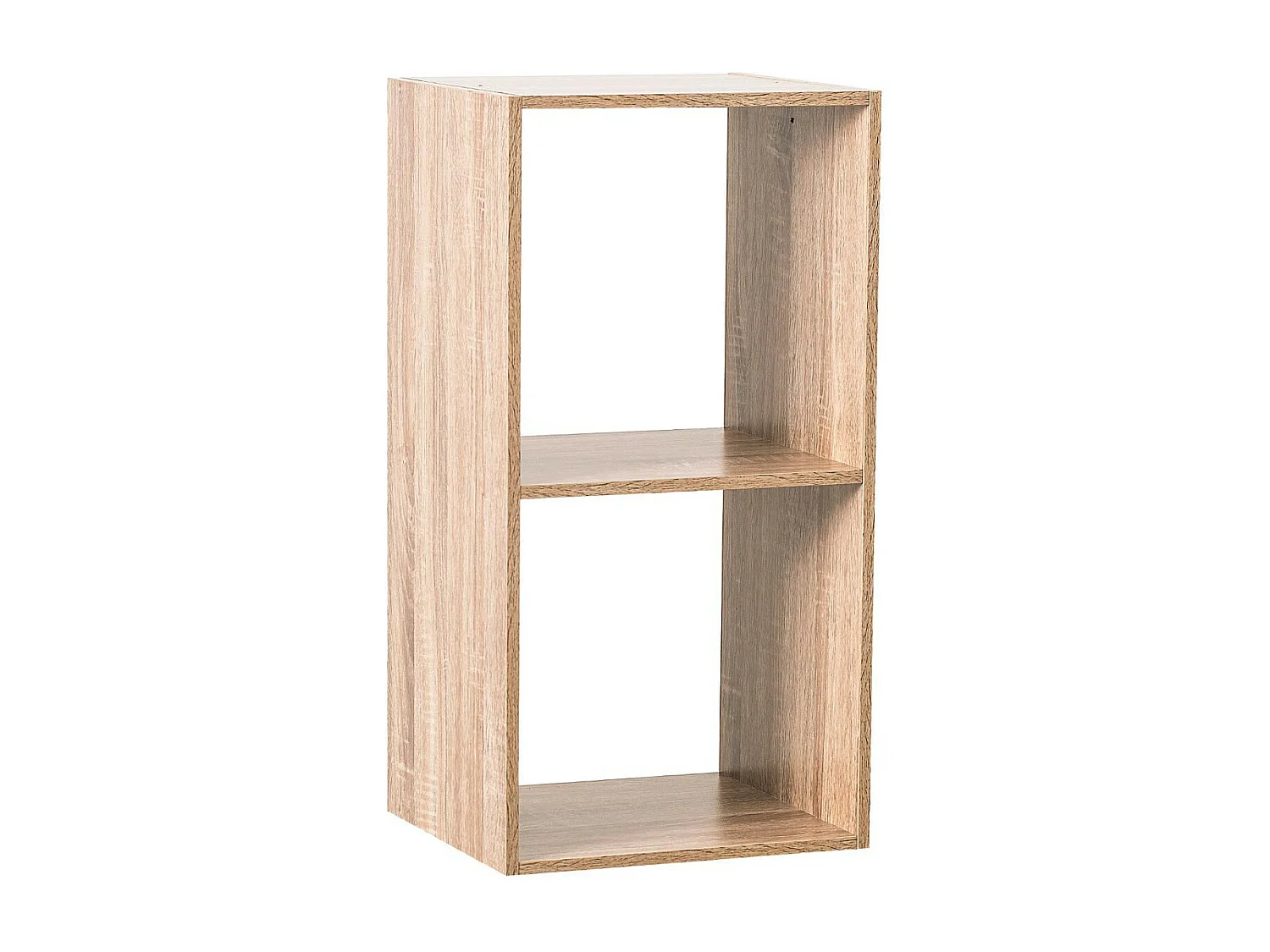 Meuble Étagère 2 cases de rangement effet chêne naturel H 67.5 cm - à poser ou mural